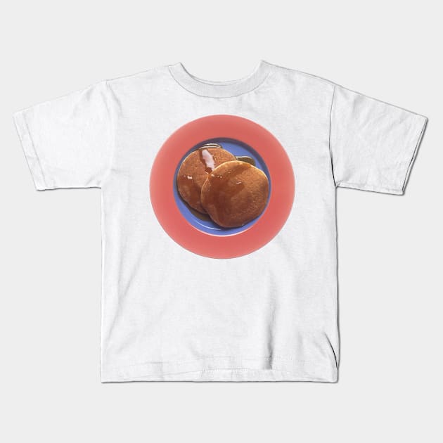 Pancakes with Maple Syrup Kids T-Shirt by Bravuramedia